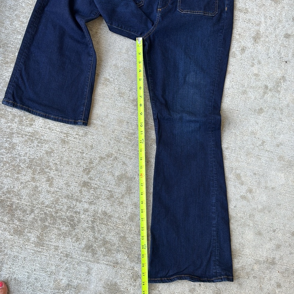 Ann Taylor Loft Dark Blue Slim Flare Jeans - Picture 12 of 15